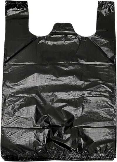 Afvalzakken met Handvat - Prullenbakzakken Vuilniszakken - Afval Opruimen - Draagbaar Vest Ontwerp - 36 x 55 cm - Zwart