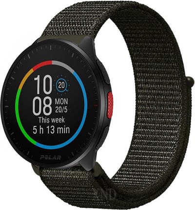 Nylon bandje geschikt voor Polar Ignite / Ignite 2 / Ignite 3 / Unite / Polar Pacer - Groen - Donkergroen
