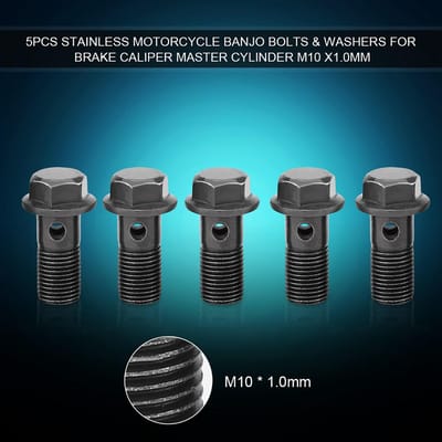 5 stuks Motorfiets Banjobouten & Ringen voor Remklauw Hoofdcilinder M10 x 1,25 mm blue