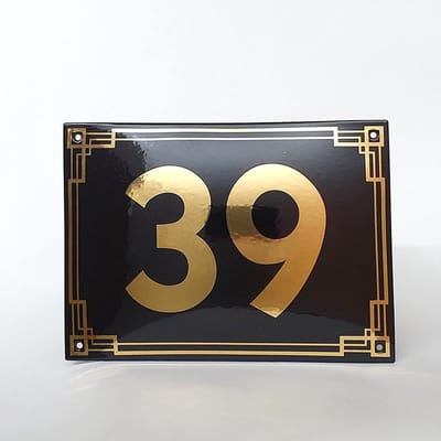 Art deco | jaren ’30 | luxe emaille huisnummer - 39