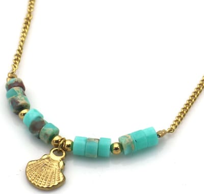 Dames Ketting - Zilver - Schelpen Design - Roestvrijstaal (RVS) - 45CM
