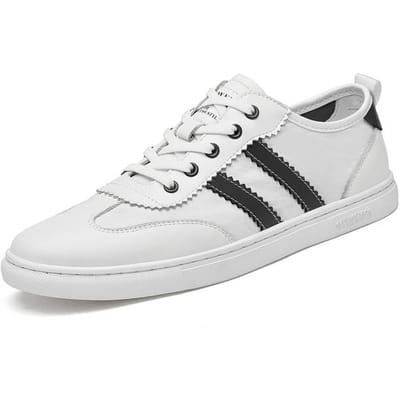 Heren Casual Schoenen Echt Leer Mode Heren Sneakers Handgemaakt Ademend Heren Loafers Luxe Veterschoenen Tenis Witte Schoenen 39 white