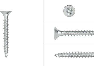 Wovar Spaanplaatschroeven Verzinkt 5 x 50 mm Pozidrive Voldraad | Doos 200 Stuks