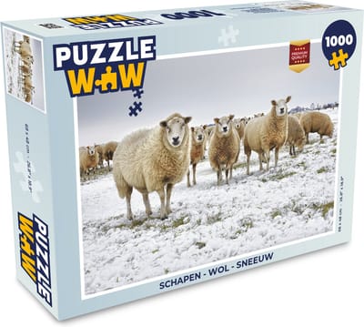 Puzzel Schapen - Wol - Sneeuw - Legpuzzel - Puzzel 1000 stukjes volwassenen
