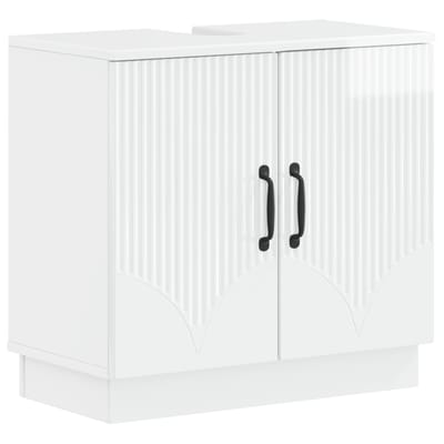 vidaXL - Wastafel - kabinet - voor - de - badkamer - HOORN - Hoogglans - Wit