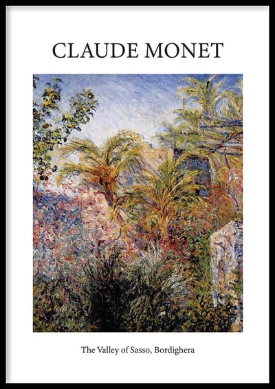 Poster The Valley of Sasso - 30x40 cm - Geschilderd door Claude Monet - Schilderkunst - Beroemde Schilder - Exclusief fotolijst - WALLLL