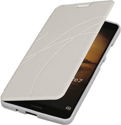 Easy Booktype hoesje Geschikt voor Huawei Ascend Mate 7 Wit