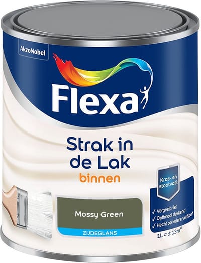 Flexa - Strak In De Lak Binnenlak Zijdeglans - Mossy Green - Mengverf - 1 L