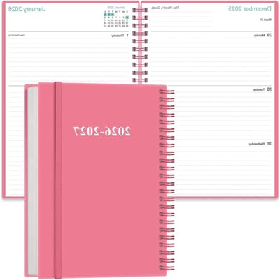 Planner 2024-2025 - Agenda Dagelijks - Doelen Bijhouden - 18 Maanden Overzicht - 5.8" x 8.3" - Roze