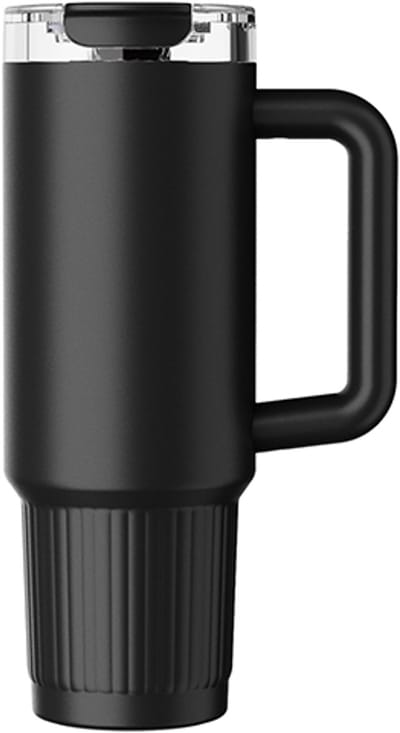 KOZIE Thermosbeker 980 ml – RVS – Dubbelwandig Geïsoleerd – Zwart – Voor Warme & Koude Dranken