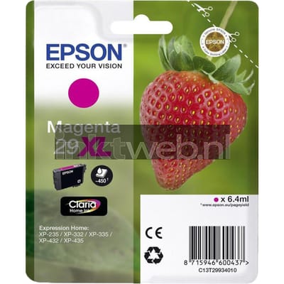 Epson T2993 nr. 29XL inktcartridge magenta hoge capaciteit (origineel)