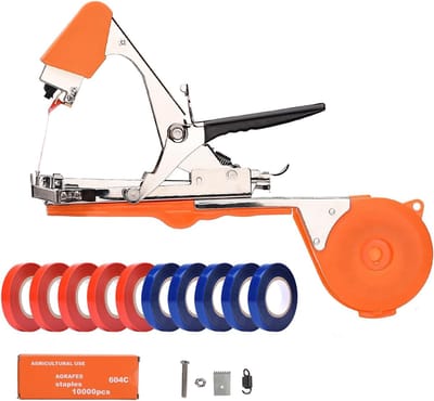 Bindmachine - Bindtang Voor Planten - Bind Tak Machine- Groente & Fruit Bindmachine - Tuingereedschap - Plantenbinder voor Plantensteun - Tapener - 5 Rollen Bindtape