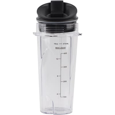 16oz Vervangbeker Blenderbeker Container met Klapdeksel Geschikt voor Nutri Ninja Blender Accessoires white