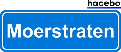 Hacebo - Plaatsnaam Sticker - 29x10 CM - Moerstraten sticker - Verkeersborden sticker - grappige cadeaus - Moerstraten
