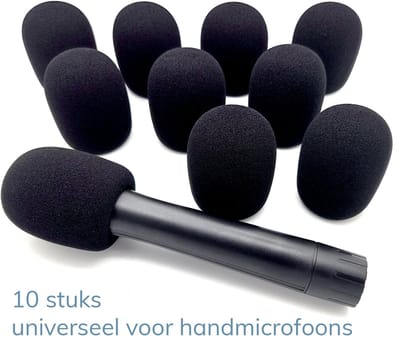 Foam Budget Plopkap Set 10 stuks Voor Handheld Microfoon -ZWART