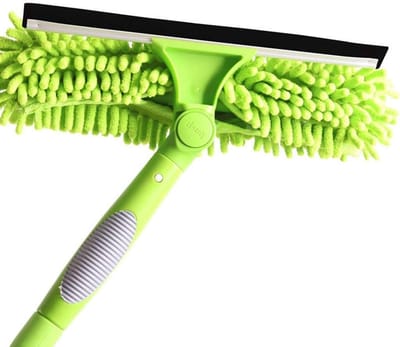 Raamwisser Telescopisch - Schoonmaak Gereedschap - Ramen Zemen - Draaibare Kop - 58-80 cm - Grijs