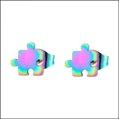 Rvs sieraden - Oorbellen - Unieke puzzelstuk oorbellen dames van 8mm