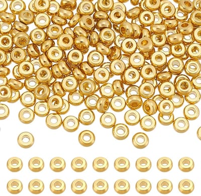 Dailygoody - 18K Gouden Afstandskralen - Kralen voor Sieraden - Hoogwaardige Kralen - 4 mm - Metalen Kralen - Perfect voor DIY - 200 Stuks