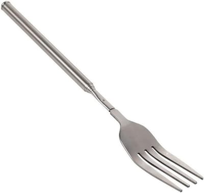 Telescopische Vork van RVS, 22-64 cm, Uitschuifbare Grillvork met Lange Handgreep, Ideaal voor BBQ en Dessert