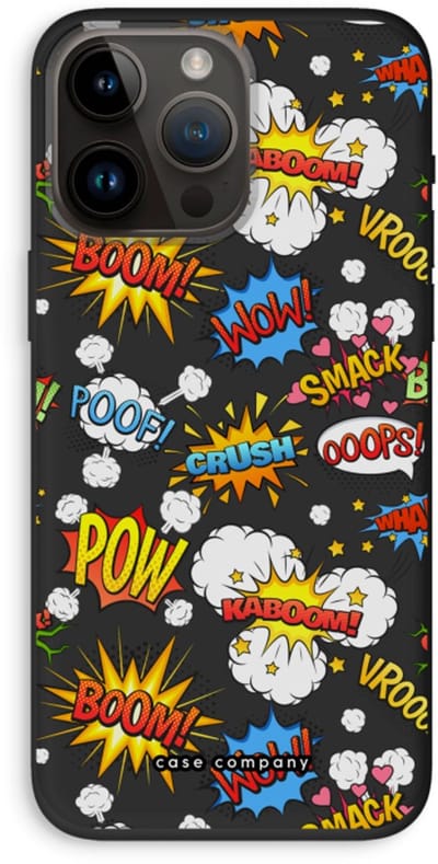 Case Company® - Hoesje geschikt voor iPhone 14 Pro Max hoesje - Pow Smack - Biologisch Afbreekbaar Telefoonhoesje - Bescherming alle Kanten en Schermrand