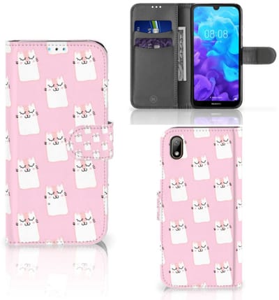 Huawei Y5 (2019) Telefoonhoesje met Pasjes Sleeping Cats