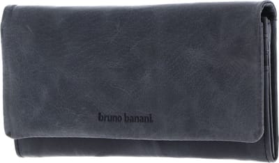 bruno banani Leren Portemonnee Wallet with Flap Blue Donkerblauw