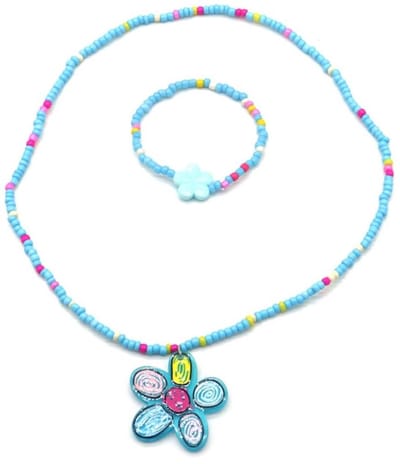 Ketting en Armband voor Kinderen - Set Sieraden - Elastisch - Bloem