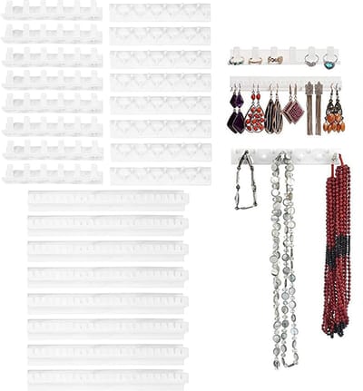 Allecto - 27 stuks zelfklevende sieradenhaken - Ruimtebesparend - Wit - Voor kettingen ringen armbanden oorbellen - Handig en praktisch voor sierad...
