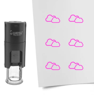 CombiCraft Stempel bewolkt 10mm rond roze inkt - per 1 stuk