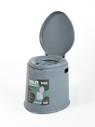 Happy Rhino - Toilet Draagbaar XL - Grijs - Toiletten - PP - 41 x 49 x 41 cm