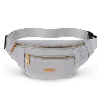 Grijs heuptas dames en heren minimalistische heuptas verstelbare band met gesp meerdere rits vakken compact crossbody heuptasje met voorvak en goudkleurige ritsen voor dagelijks gebruik reizen en casual outfits