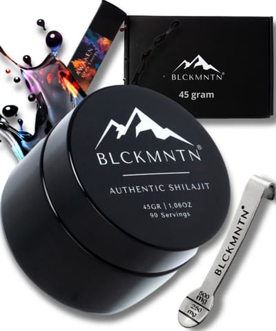 Authentic Shilajit Resin 100% Pure - 45 Gram - Mumijo - 83,47% Fulvinezuur - Gratis Maatlepel - EuroFins Gecontroleerd