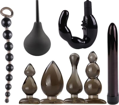 Nooitmeersaai - Siliconen buttplug set - 8 stuks