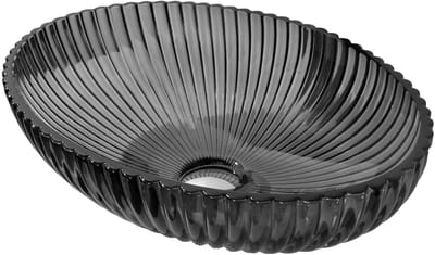 Mexen Zira glazen opbouw waskom 53 x 35 cm, zwart - 24175370