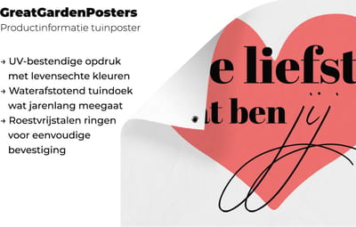 Tuinposter - Tuindoek - Tuinposters buiten - Quotes - Spreuken - Vriendje - Vriendin - De liefste dat ben jij - 120x90 cm - Tuin