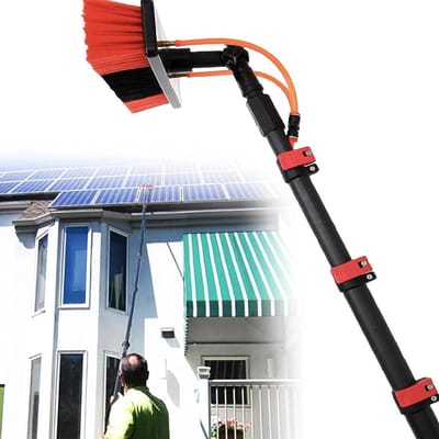 Telescoopsteel - Verlengsteel - Zonnepanelen reinigen - 210° verstelbaar - 9 meter - Aluminium