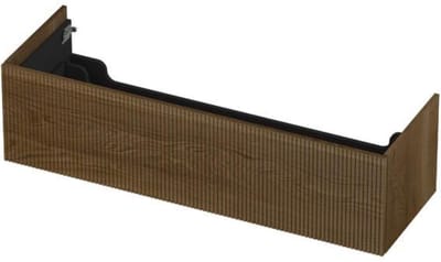 INK - Onderkast 1 Lade Push 2 Open Verticaal Gefreesd Bestaande Uit - 1400x450x376 Mm - Massief Eiken Ash Grey
