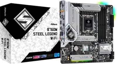 Asrock B760M Steel Legend WiFi - Moederbord Micro-ATX - Socket LGA1700 - Intel B760 - DDR5 - Wi-Fi 6E - Realtek ALC897 - Dragon RTL8125BG LAN controller
