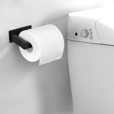 Clord Bath Series - Toiletrolhouder - Zelfklevend Zonder Boren - RVS 304 - Zwart - Voor Badkamer & Keuken