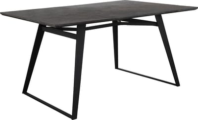 Fuji|Eettafel 120x80 cm 8 plaatsen in bruin-grijs frame zwart