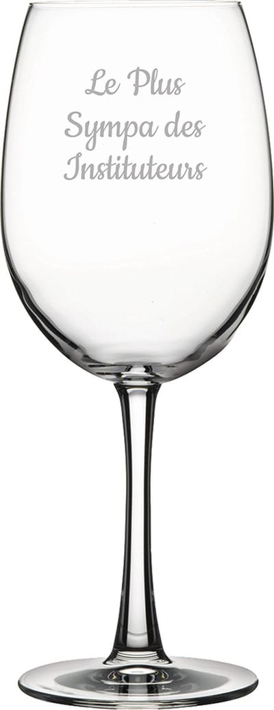 Rode wijnglas gegraveerd - 46cl - Le Plus Sympa des Instituteurs