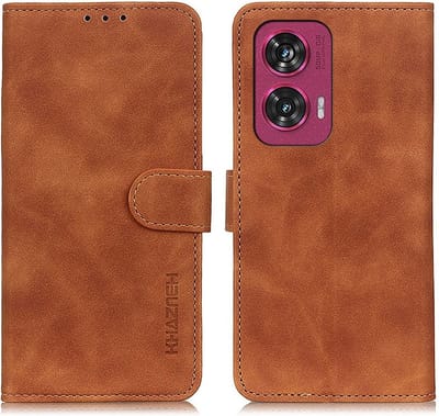 Coverup Hoesje - Geschikt voor Motorola Edge 50 Fusion Hoesje - Coverup Book Case - Bruin