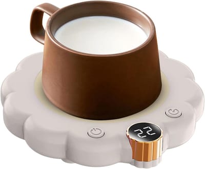 Elektrische Bekerwarmer - Verwarmingskussen Kopjes - Dranken Warm Houden - Digitale Temperatuurregeling - 3 Standen - Wit