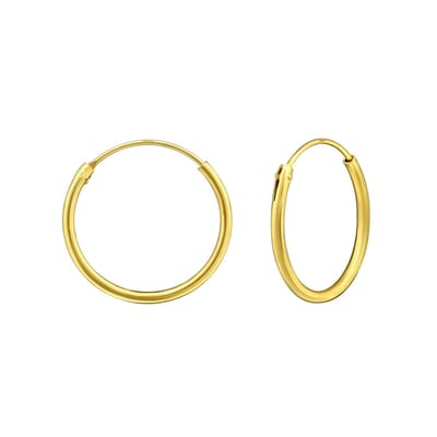Montebello Oorbellen Alina L - 925 Zilver Verguld - 1mm - ∅16mm