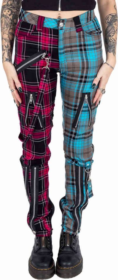 Chemical Black - Azaria Broek rechte pijpen - 30/32 inch - Roze/Blauw