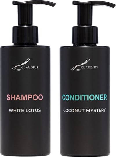 Douchepakket - Shampoo White Lotus + Coconut Conditioner - 300 ml per fles - bodycare - luxe fles - set van 2 stuks - Cadeau