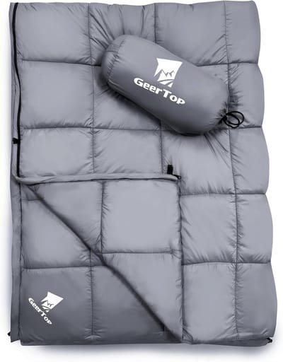 Kampeerblanket - Outdoor deken - Warm Blijven - Verbindbaar Ontwerp - 200 x 140 cm - Grijs