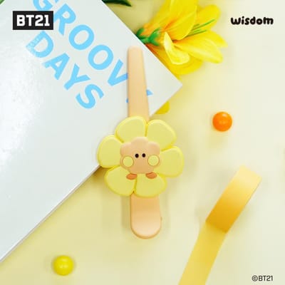 BTS (BangTan-jongens) BT21 minini haarclip Happy Flower, officieel, origineel, authentiek, K-POP, idool yellow