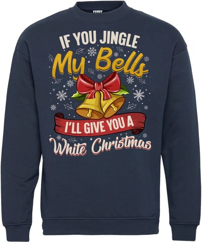 Kersttrui Jingle My Bells | Foute Kersttrui Dames Heren | Kerstcadeau volwassenen | Kerst | Navy | maat M