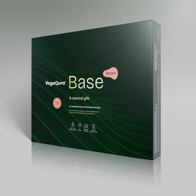 VegaQura Base 1-Daagse Darmdetox – Complete Detox Kuur met Vezels, Enzymen & Probiotica – Darm Reset – 12 Sachets + Enzymvloeistof